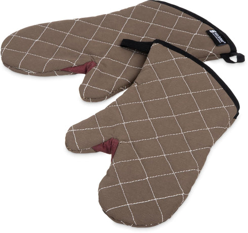 San Jamar BestGuard 800FG13 Commercial Oven Mitts, Heat Protection Up To 450°F, 13" Length, Tan (Pair)