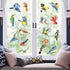decalmile Spring Summer Birds Double Sided Window Clings, Hummingbird Parrot Window Decals Set of 17 Birds