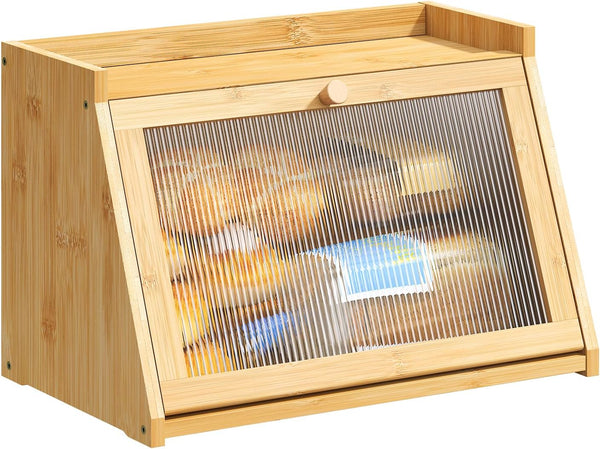 BMOSU Bread Box for Kitchen Countertop Large Capacity Corner Bread Box Farmhouse