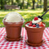 20 Pack 6.7 oz DOITOOL Flower Pot Dessert Cups with Lids and Spoons, Mini Plastic Chocolate Pudding Cups, Cute Mini