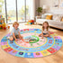 ABC Round Kids Rug for Playroom, 5ft Alphabet Small Classroom Rug, Educational