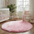 4Ft Amdrebio Light Pink Round Circle Rug for Girls Bedroom, Fluffy Cute Area Rugs for Kids Room Decor Aesthetic, Kawaii