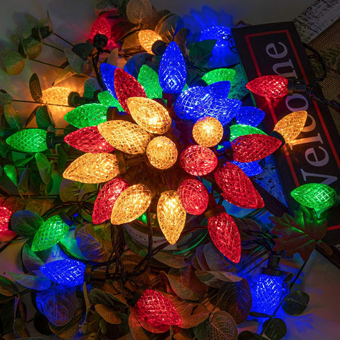 AWQ 50LED 49 FT C9 Christmas String Lights Plug in Fairy Twinkle String