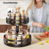 SAYZH 2 (10 inch) Lazy Susan Organizer Spice Rack - Tier Height Adjustable Spice Organization for Cabinet, Metal