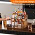 YQBRAO 4-Tier 16-Inch Countertop Tiered Liquor Bottle Display Shelf - Rustic Wood Liquor Rack & Coffee Syrup Organizer