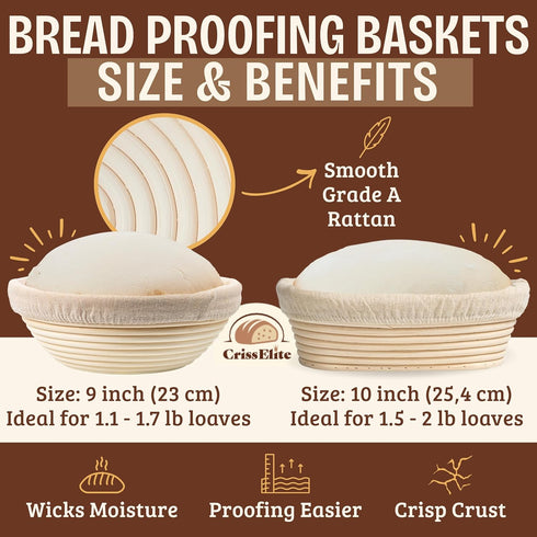 24oz 9 10 Set, Sourdough Starter Kit Complete Sourdough Bread Baking Supplies with Glass Sourdough Starter Jar, Round