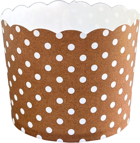 50-Pack Paper Baking Cups, Greaseproof Disposable Cupcake Muffin Liners (Large, Chocolate Brown Polka Dots) by BAKE-IN-CUP