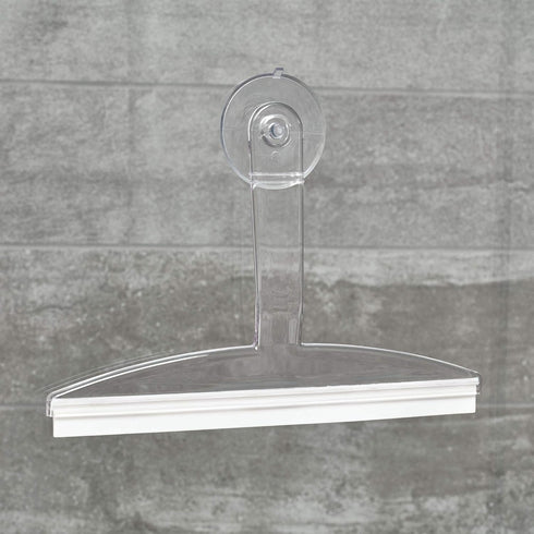 iDesign 22300 Plastic Suction Squeegee with Storage Hook, 12" x 10", Clear