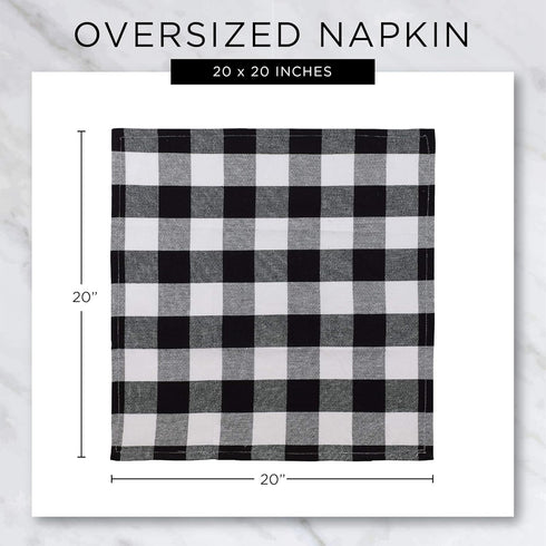 DII Checkered Tabletop Collection Napkin Set, 100% Cotton, Machine Washable, 20x20, Green Apple, 6 Piece