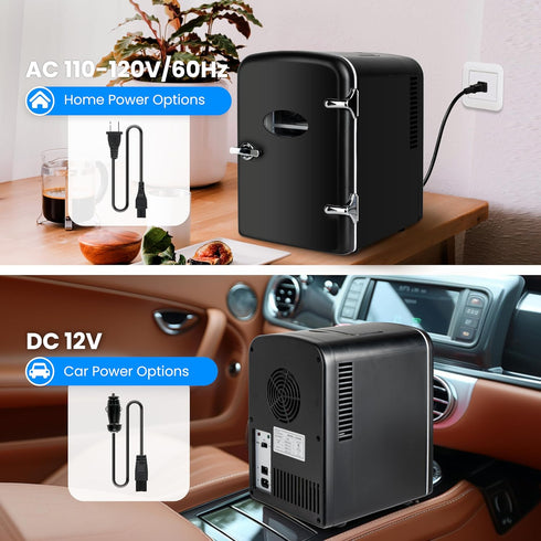 Simple Deluxe 4L Portable Mini Fridge, Warmer and Cooler for Six 12oz Cans, Eco-Friendly, Compact Refrigerator