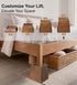 Lufia Wood Bed Risers 4 Inch, Premium Pine Furniture Risers, Sturdy and Stylish 4" Bed Lift for Sofa, Desk and More -