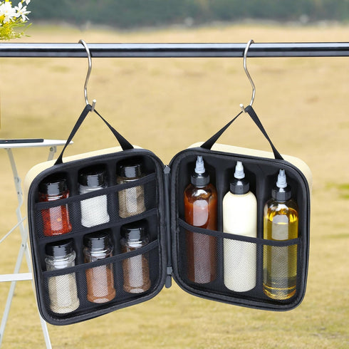 Generic 11-Piece 6 3 Set Camping Spice Kit - Powder & Liquid Containers with Leakproof Lids, Portable funnel, EVA Hard