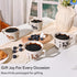 11 oz (Set 4, Ceramic Coffee Mug, Small Novelty Unique Teacup with Handle, Stoneware Cup for Tea Mocha Latte Cappuccino