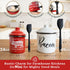 24oz Ayerphalo Bacon Grease Container with Strainer - With Food-Grade Silicone Spatula, Enamel Rustic Farmhouse Fat