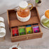 TREELF 8 Countertop Acacia Wood Tea Bag Organizer with Drawer - Tea Station Chest and Storage Box, Coffee and Teabag