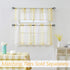 Central Park Yellow and White Kitchen Window Curtain Valance, Stripe Sheer Boucle Linen, 54" W x 15" L