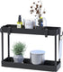 Simple Houseware 2-Tier Under Sink Organizer Storage Tray with Hooks, Black