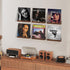 12 inch Album Pack 6 Vinyl Record Shelf Wall Mount, Wooden Record Holder Display, of Floating Shelves for Wall