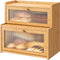 FILWH Bread Box for Kitchen Countertop Double Layer Large Corner Bread Box