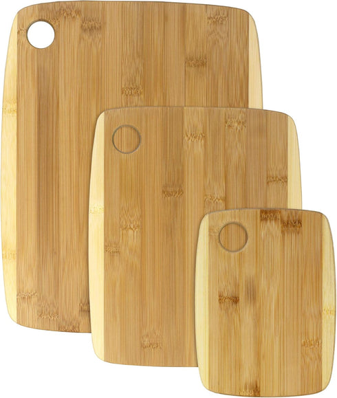 Totally Bamboo 3-Piece Two-Tone Serving and Cutting Board Set