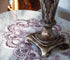 White Mauve Rose Jacquard Lace Doily, Placemats, Dresser Scarf, Table Runner Set of 2 (14Wx21L)