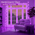 200LED 6.6x6.6ft 8 Curtain Light for Bedroom, Purple Window Wall Hanging Fairy Curtain String Light, Modes Remote Fairy