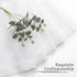Tollpiz White Leaf Sheer Tier Curtain, 30 x 36 inches, Set of 2 Panels, Embroidered Voile Kitchen Bathroom Treatment