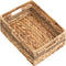 StorageWorks Large Rectangular Wicker Basket - Water Hyacinth and Seagrass Storage Basket with Built-in Handles, 1 Pack
