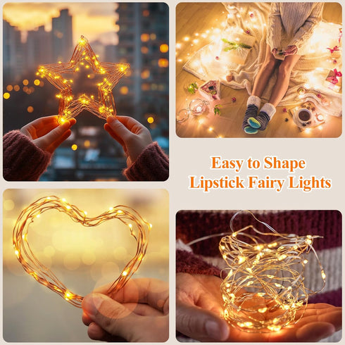 32FT(16 2) Lakumu Warm White String Lights, * Rechargeable, Decor for Wedding Parties Centerpieces, Warm White