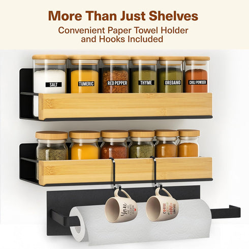 ARIBAGGI 4 Pack 4 8 Magnetic Spice Rack for Refrigerator Strong Magnetic Shelf for Fridge, Large Spice Organizers