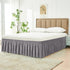 Biscaynebay Wrap Around Bed Skirts for Full & Full XL Beds, 15" Drop, Silver Grey Adjustable Elastic Dust Ruffles