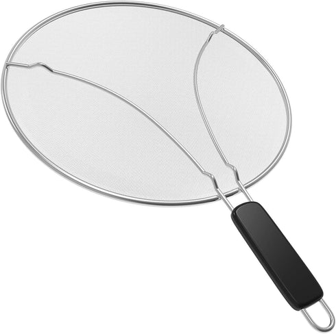Large Splatter Screen for Frying Pan, 15 Inch Stainless Steel Grease Splatter Guard, Mesh Frying Screen for Kitchen