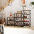 4 Closet 3 Closet Garden you Shoe Rack for Narrow Tiers, Small Shoe Rack with Brown Wooden Tabletop, Adjustable Metal