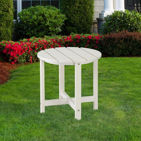 Volowoo 2 Beach Outdoor Side Table with Layer Storage, Plastic Waterproof and UV Resistant HDPE Adirondack Coffee End