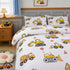 Sets Sets 3 Set ZRNBAST Construction Queen Bedding for Boys Kids Beige Cartoon Cars Excavator Tractor Comforter Pcs