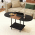 2-Tier Coffee Tables, Modern Center Table with Storage Shelf, Table for Living Room, Modern Two-Tone Design (Mixed