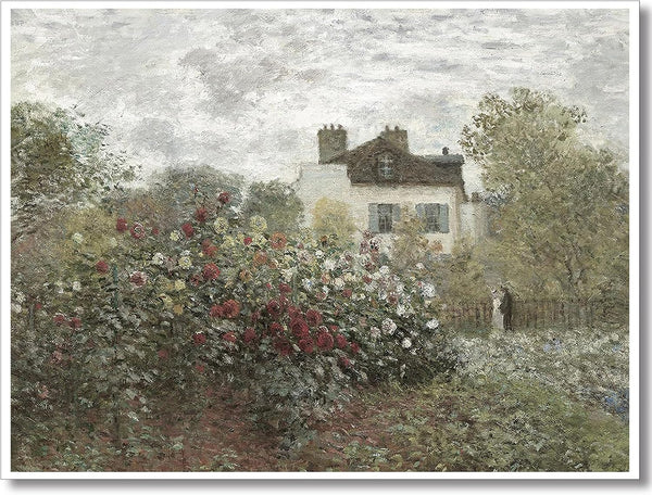Huabsad Vintage Landscape Monet Flower Oil Painting Canvas Wall Art, Rustic Farmhouse Decor, 16x22in Unframed