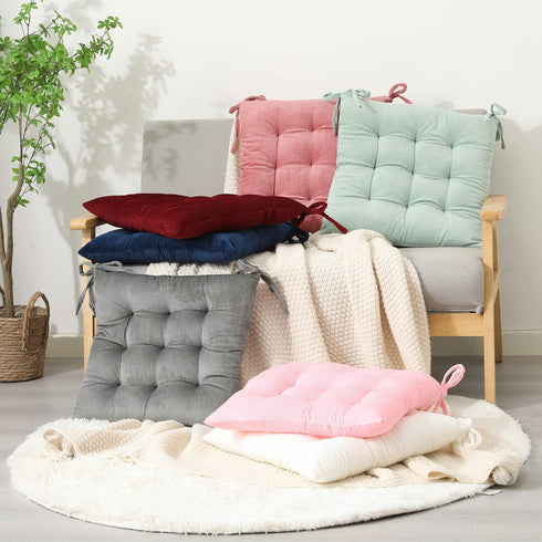HLOVME Corduroy Chair Cushion with Ties, Ultra Soft Warm Floor Cushion for Kids Reading Nook, Cosmos