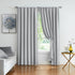 Pompom Full Blackout Curtains, Grey Window Curtains for Basement, 54 inches Thermal Insulated Room Darkening Drapes