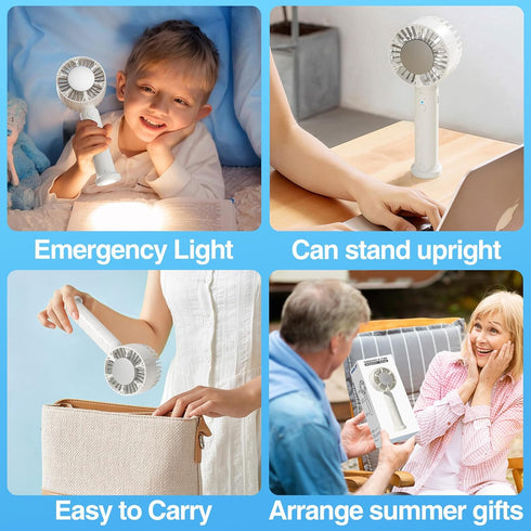 Portable Handheld Fan with Refrigeration Mode, 3 Speed Cold Wind, 3000mAh Rechargeable USB Fan, Quick Cool Down