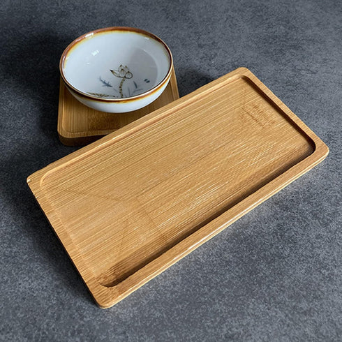 4PCS Mosaic Bamboo Coasters - Blank Base Trays for Crafts, Drinking Cup Coaster, DIY Mosaic Supplies