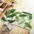 Green Leaves Bath Mats - Non-Slip Soft Microfiber Absorbent Doormat, Boho Carpet for Bathroom Floor