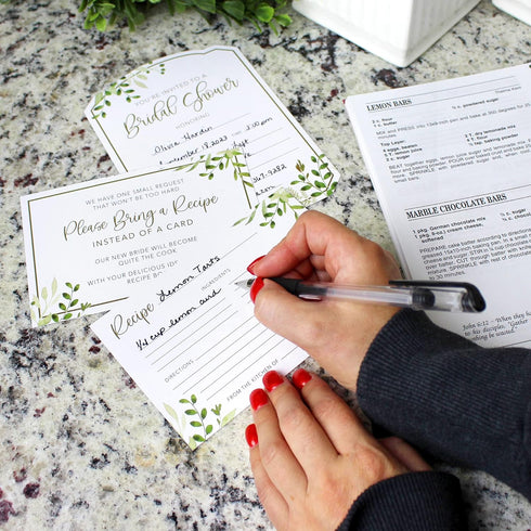 Lillian Rose Set of 24 Bridal Shower Invites with Envelopes, Instruction Recipe Cards, One Size, Multi