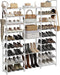 WOWLIVE 9 Tiers Large Shoe Rack Organizer for Closet, Stackable Heavy Duty Shoe Storage with Metal Connectors
