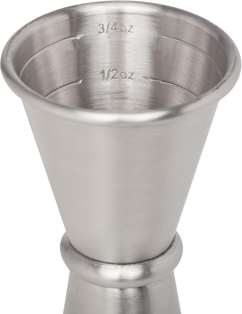 HIC Kitchen Bar Japanese-Style Double Cocktail Jigger - 18/8 Stainless Steel, 4.75-Inches, 0.5-Ounce to 2-Ounce
