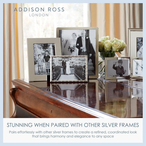 Addison Ross Essentials Photo Frame, Silver Plate Treble, 2 x 3 Inches
