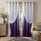 PONY DANCE Bedroom Curtains 72 inches Long - Double Layered Ombre Panels