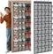 40 Large Over the Door Shoe Organizer | Gray Mesh Pockets Hanging Shoe Rack for Closet, Nonslip Holder for Shoes