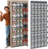 40 Large Over the Door Shoe Organizer | Gray Mesh Pockets Hanging Shoe Rack for Closet, Nonslip Holder for Shoes