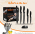NutriChef 7 Piece Kitchen Knife Set, Stainless Steel Precision Knives with 5 Knives & Bonus Sharpener, Acrylic Block